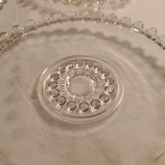 Candlewick Relish Pickle Dish and 6 plates set of 7, Vintage from France, - Picture 5 of 16